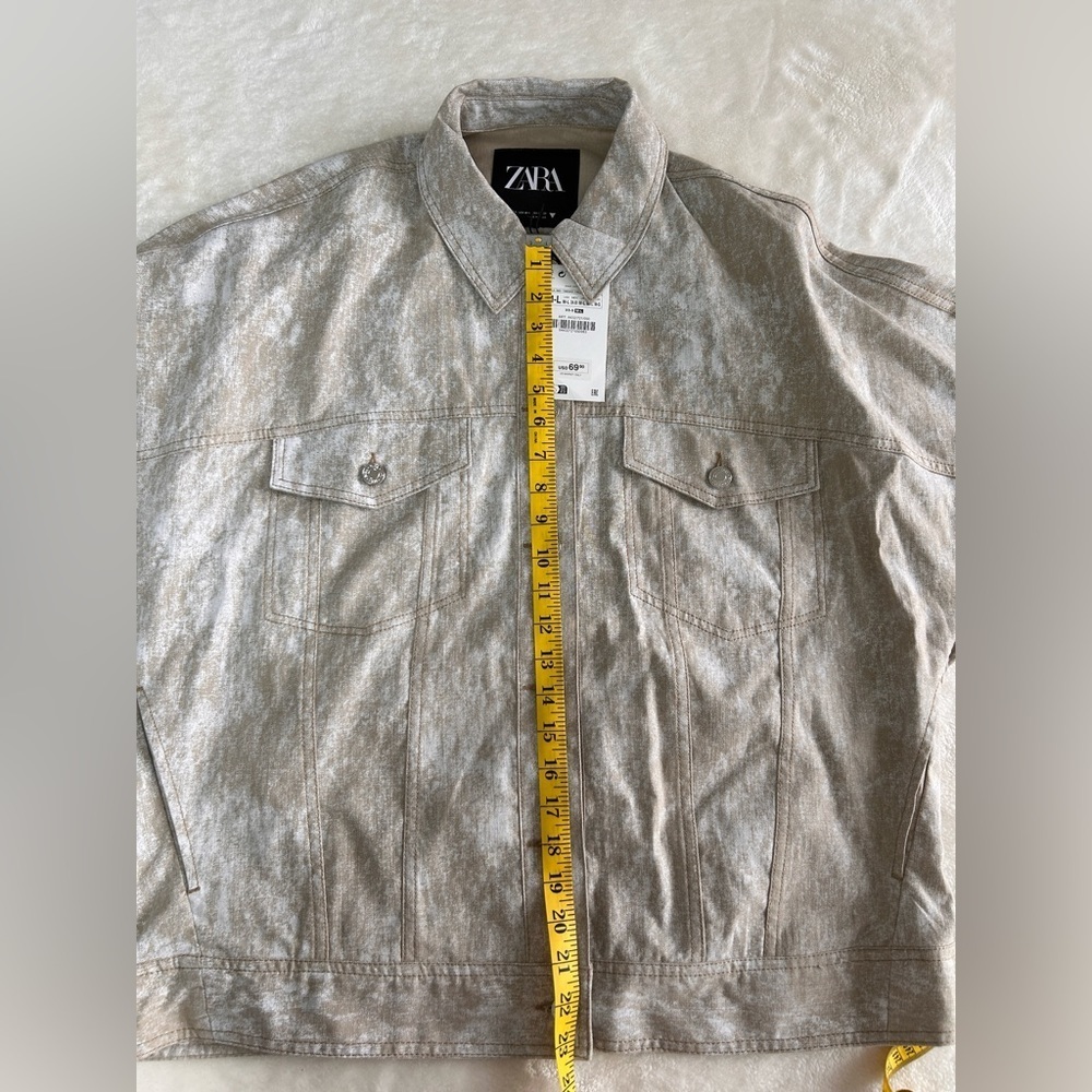 NWT Zara Printed oversized linen blend jacket - Picture 13 of 14